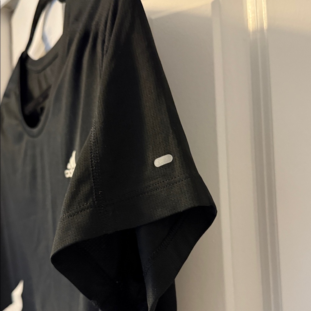 Adidas Women's Black and White Short Sleeve Tee - Picture 3 of 5